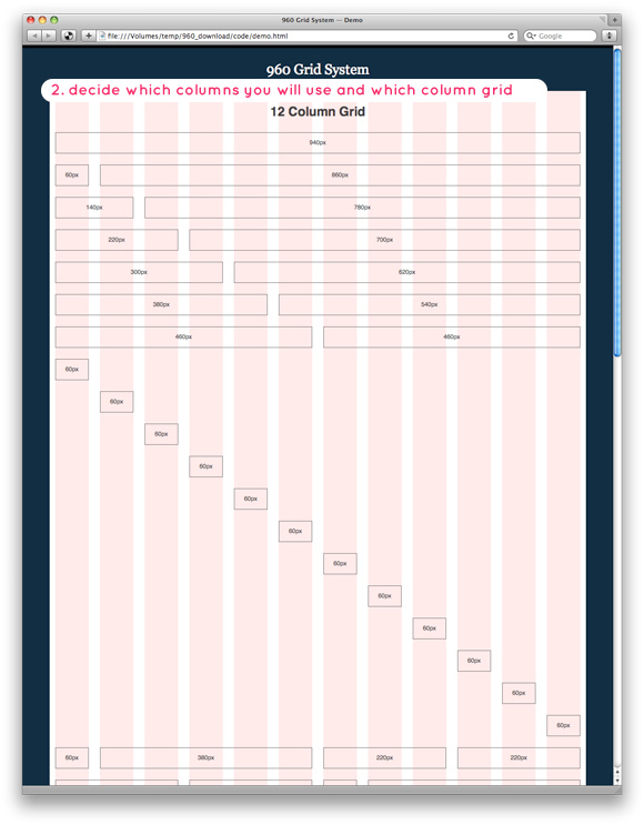 Using a grid to help with the design