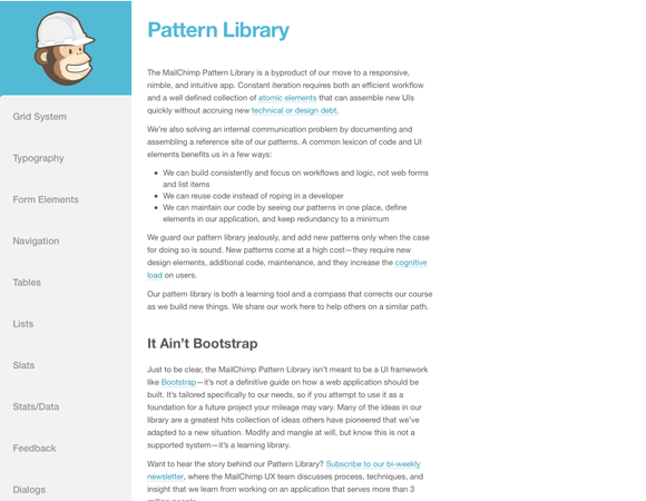 MailChimp Pattern Library