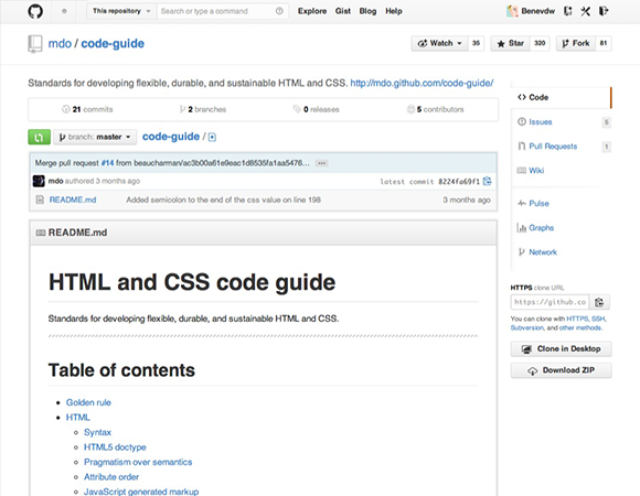 HTML and CSS code guide